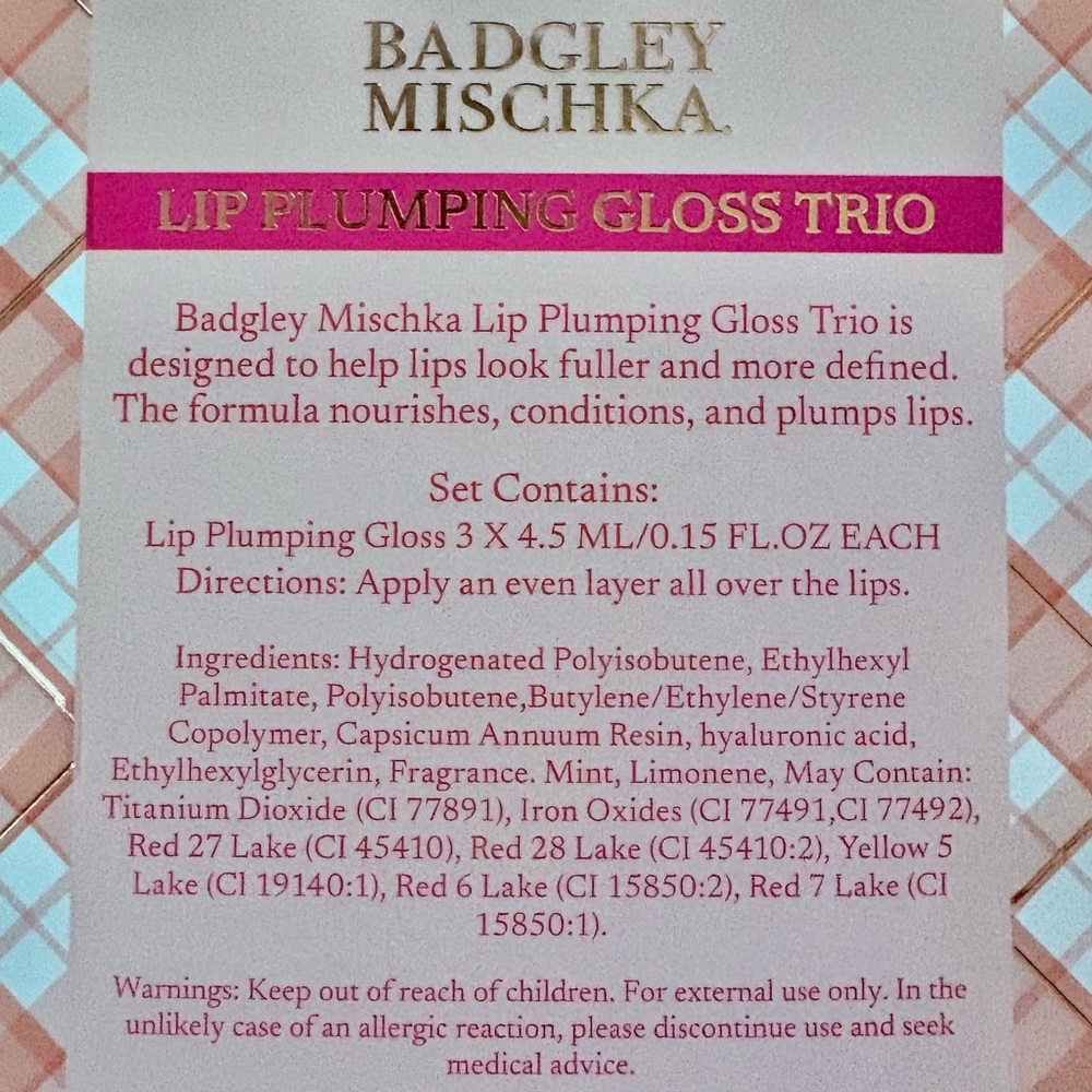 Badgley Mischka Lip Plumping Gloss Trio - Silk Petals, Coral Crush, Pink Passion - Picture 2 of 2